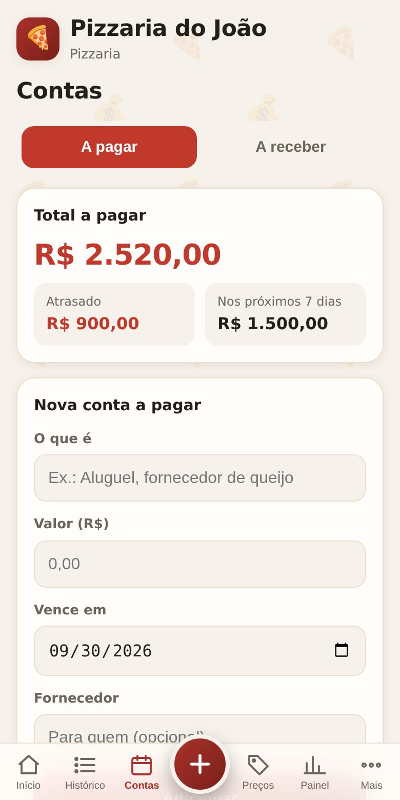 Contas a pagar e a receber
